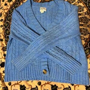 American Eagle Outfitters Sky Blue Cable Knit Cardigan
